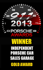 Independent Porsche Car Sales Garage Gold Award 2013